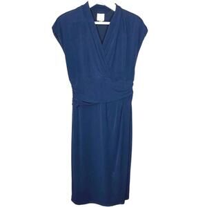 Navy wrap v-neck dress by Suzi Chin size 14‎